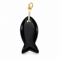Midnight Fish Black Agate Pendant