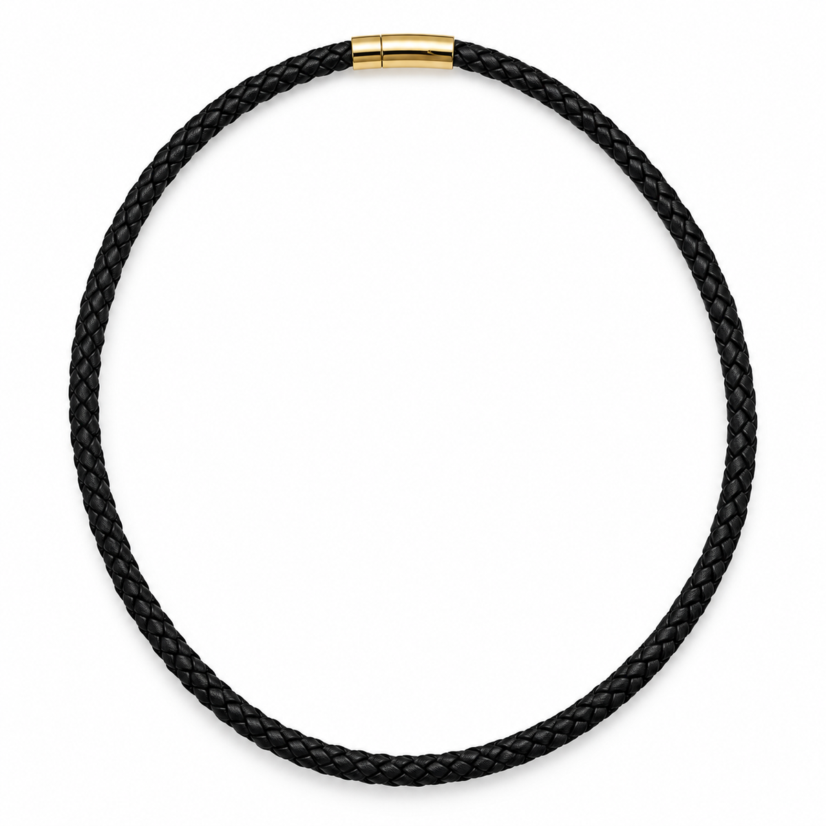 Black Woven Leather Necklace