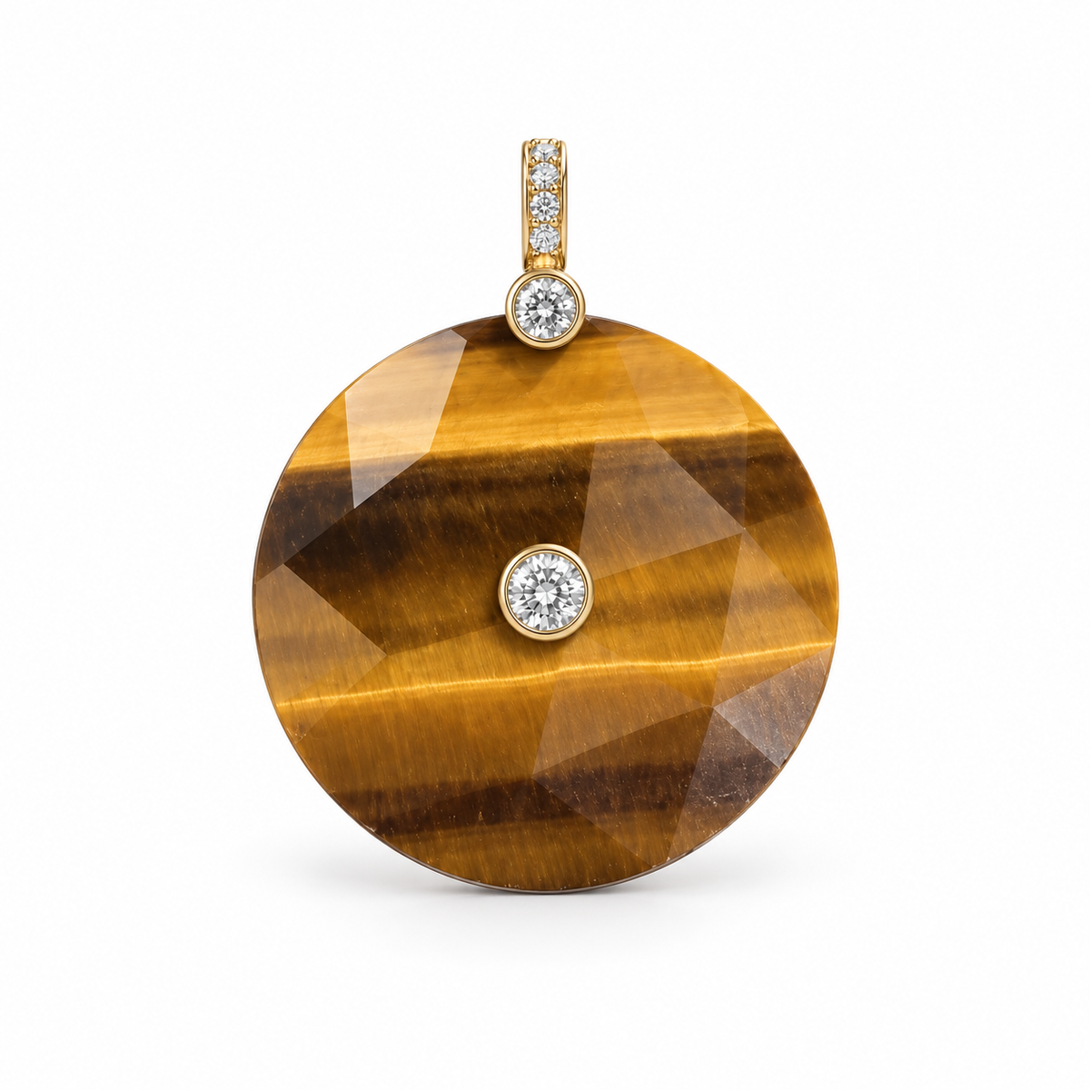 Faceted Tiger Eye CZ Pendant