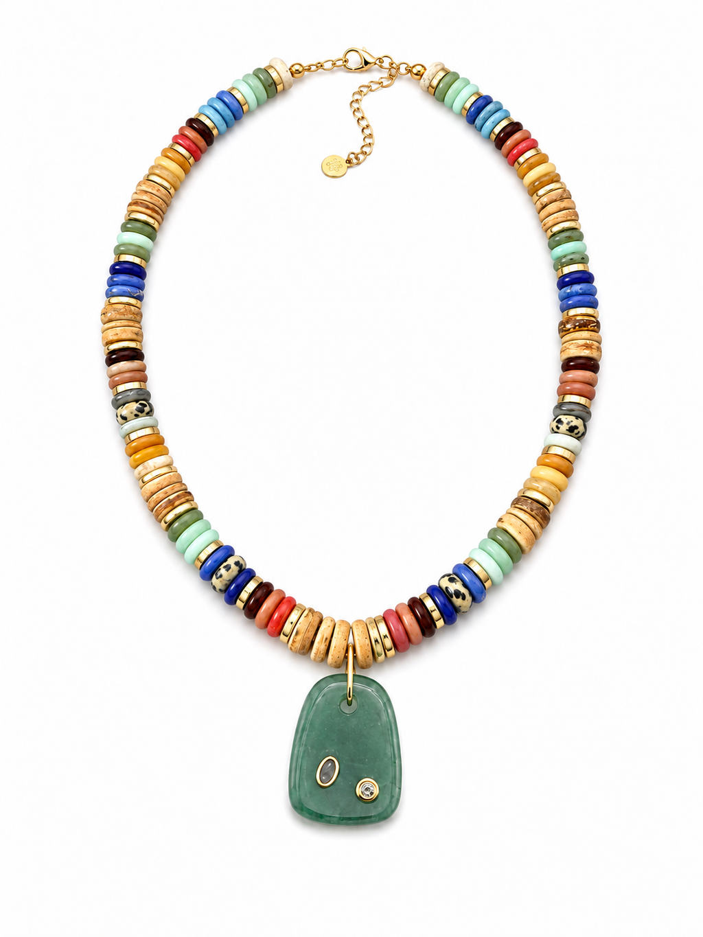 Green Aventurine Mixed Gemstone Pendant Necklace