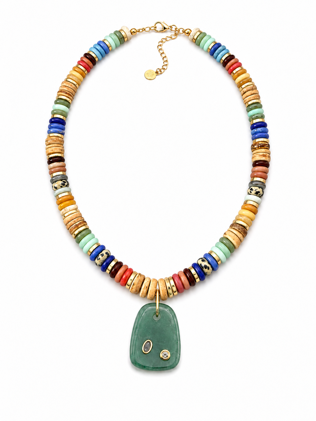 Green Aventurine Mixed Gemstone Pendant Necklace