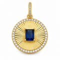 Deep Blue Sunburst Pendant Charm