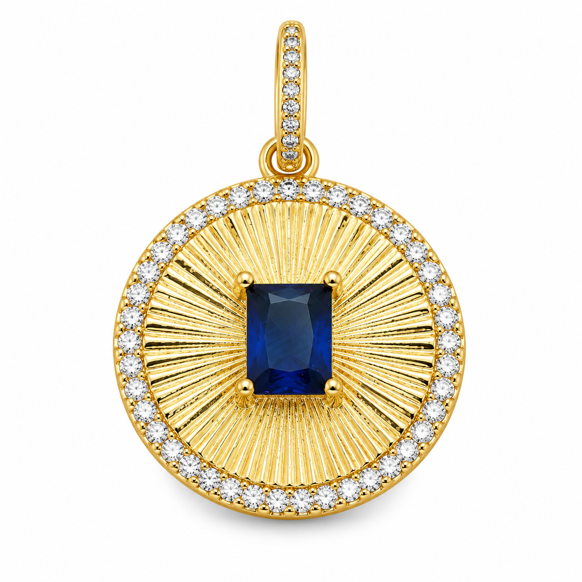 Deep Blue Sunburst Pendant Charm