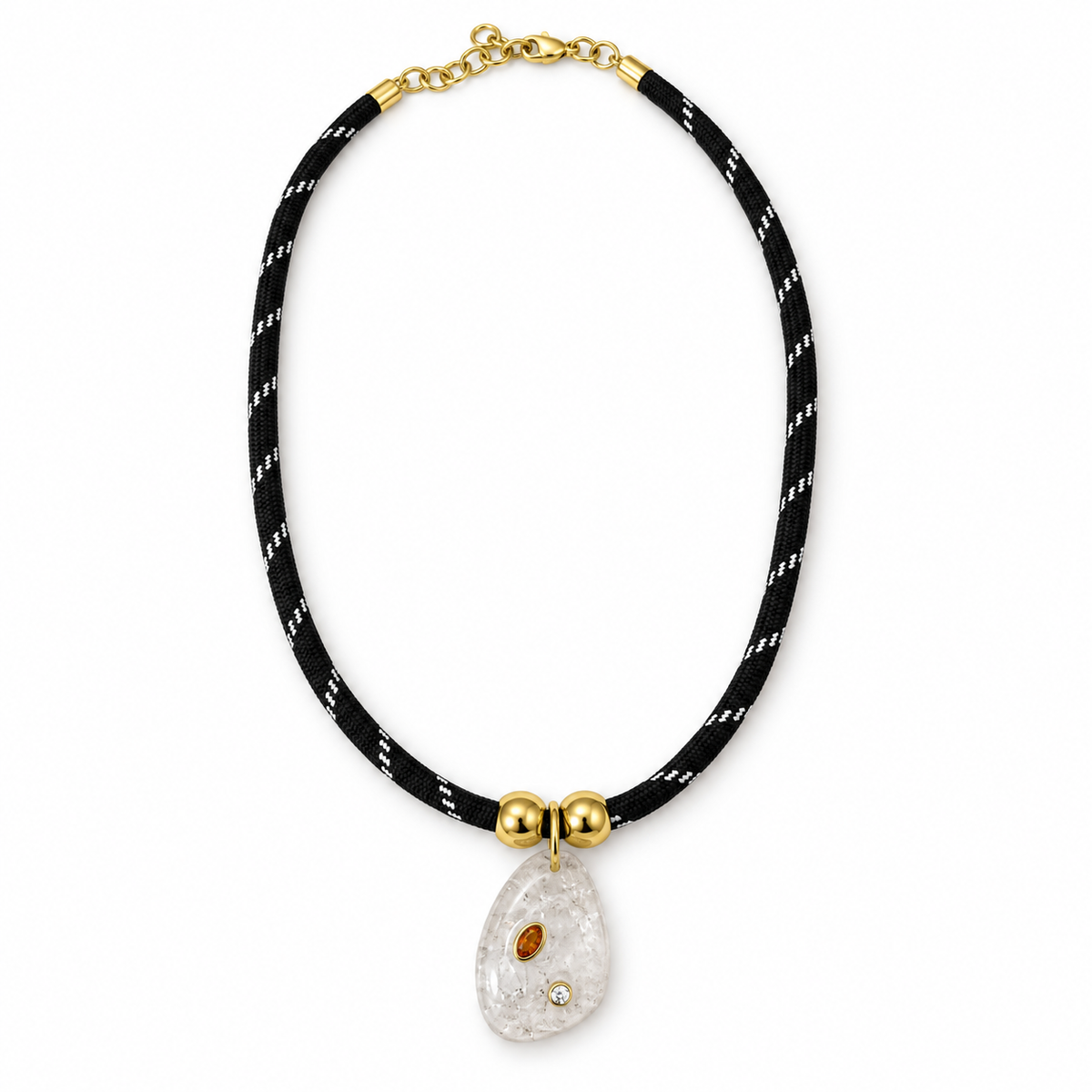 Clear Quartz Gemstone Paracord Necklace