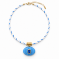 Blue Stone Pendant Paracord Necklace