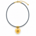 Yellow Heart Pendant Cord Necklace