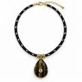 Tiger Eye Teardrop Paracord Necklace