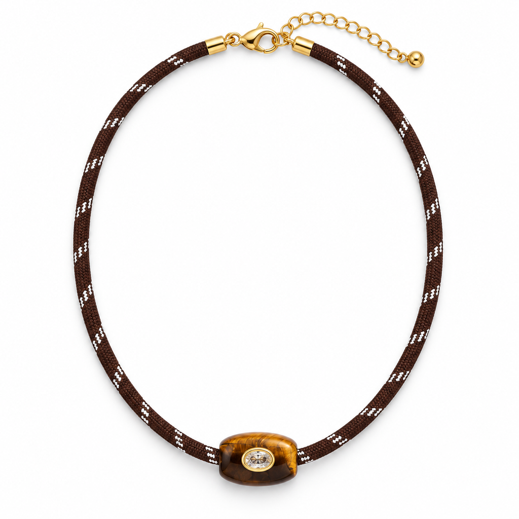 Tiger Eye Crystal Paracord Necklace