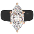 Marquise CZ Black Silicone Ring