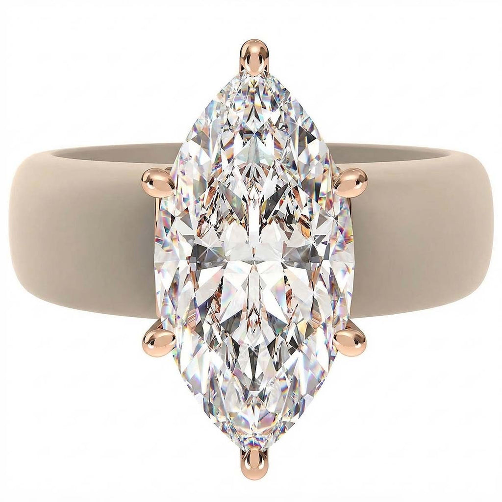 Marquise CZ Beige Silicone Ring