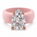 Pear CZ Pink Silicone Ring