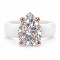 Pear CZ White Silicone Ring