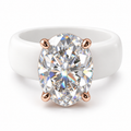 Oval CZ White Silicone Ring