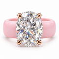 Oval CZ Pink Silicone Ring