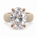 Oval CZ Beige Silicone Ring