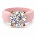 Round CZ Pink Silicone Ring