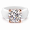 Round CZ White Silicone Ring