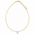 Herringbone Round CZ Necklace