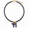 Navy Blue Chai Pendant Paracord Necklace