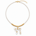 Mother of Pearl Chai White Beaded Necklace