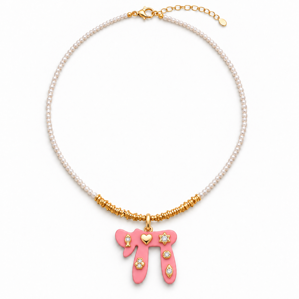 Pink Chai White Beaded Necklace