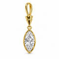 Gold-Plated CZ Marquise Pendant