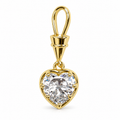 Gold-Plated CZ Heart Pendant
