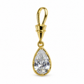 Gold-Plated CZ Pear Pendant