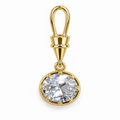Gold-Plated CZ Oval Pendant