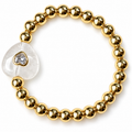 Quartz Heart & Gold Beaded Bracelet