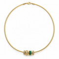Green Crystal Bead Wire Necklace
