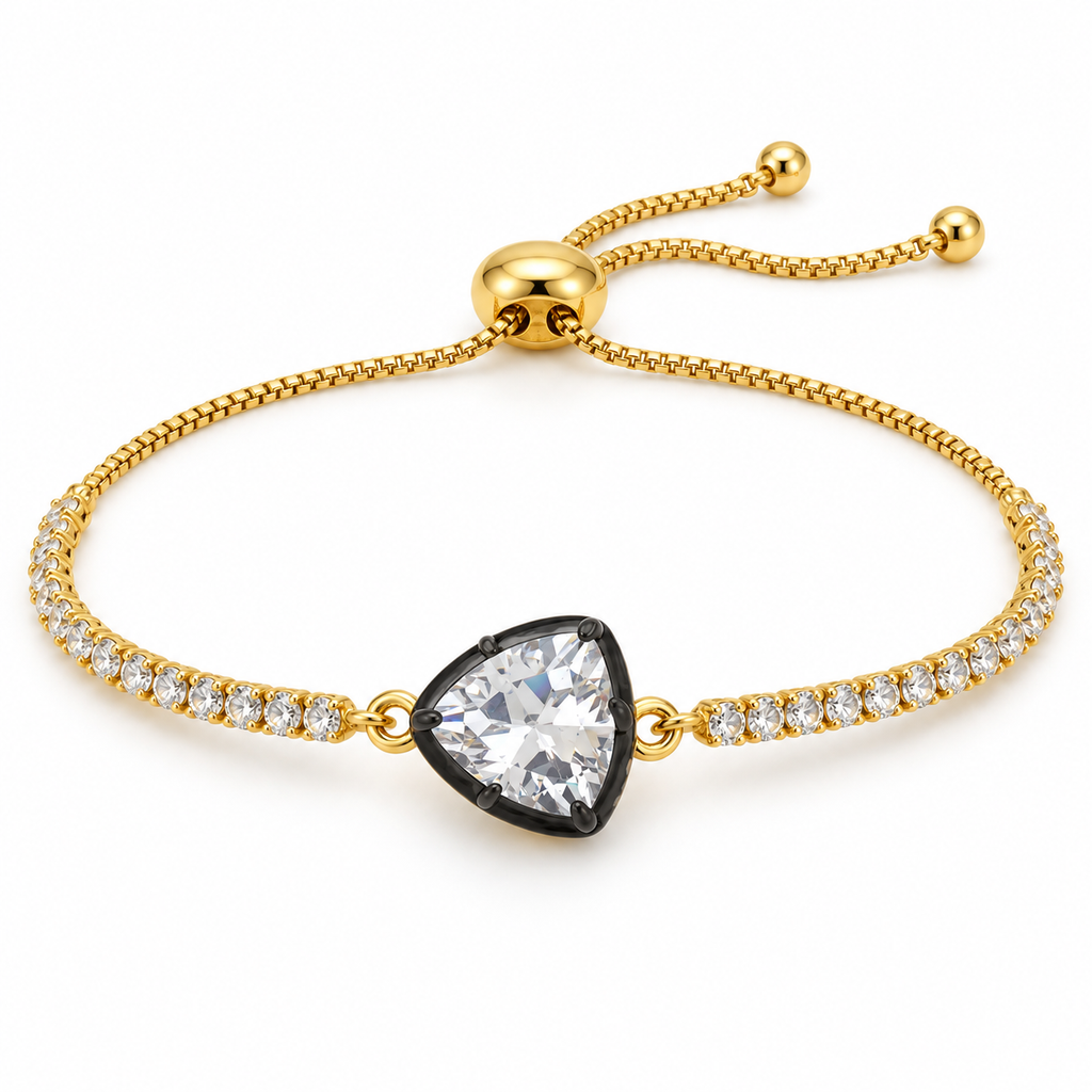 Trillion Crystal Bolo Tennis Bracelet