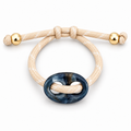Navy Marbled Link Cord Bracelet