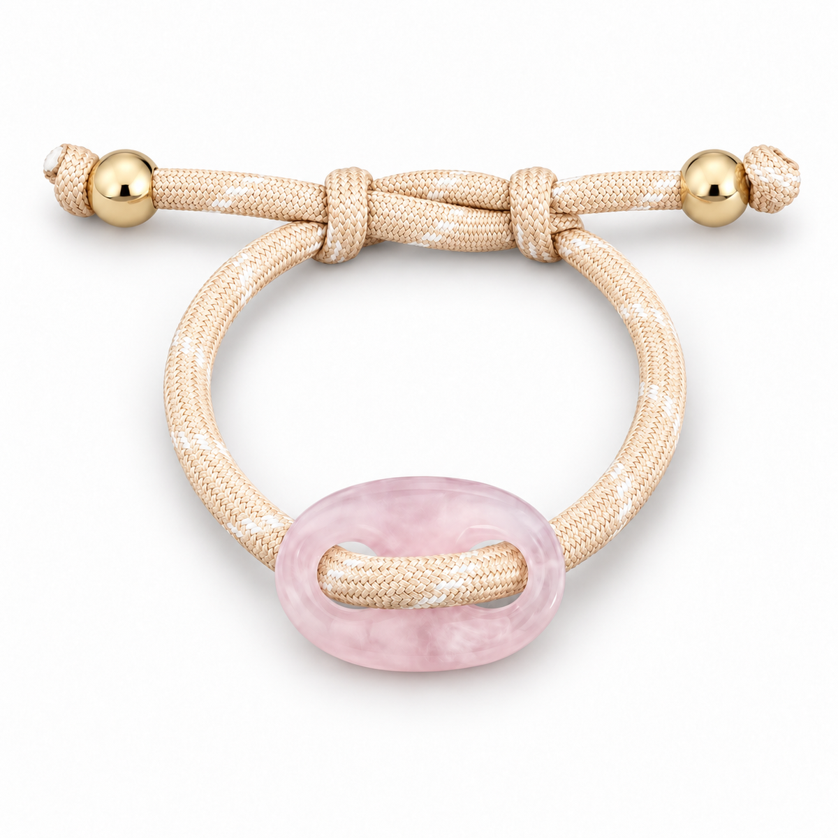 Blush Marbled Link Cord Bracelet