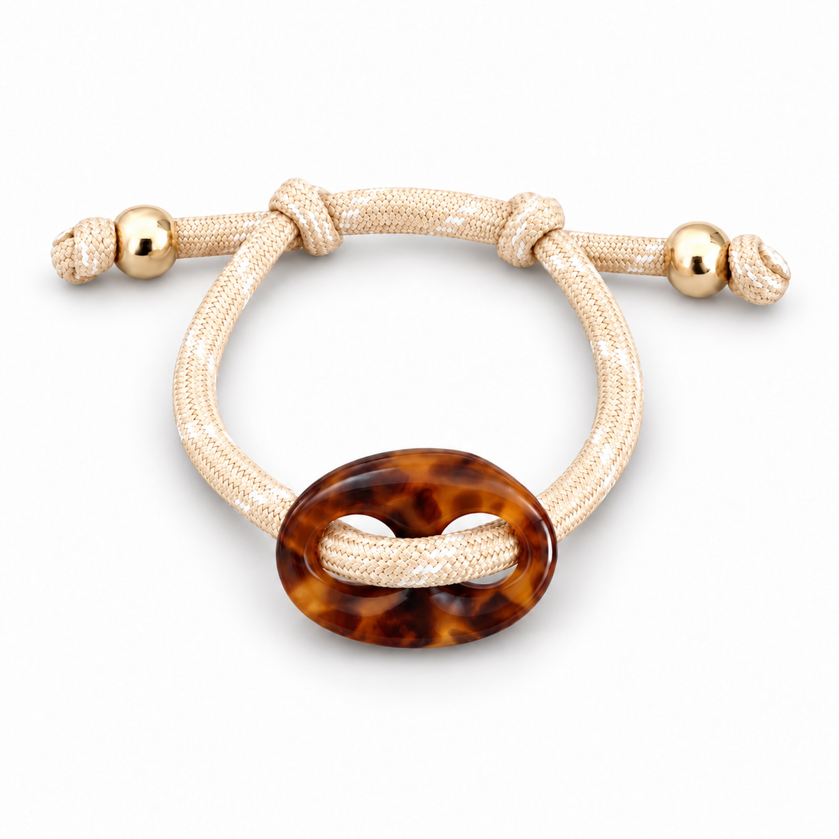 Tortoise Marbled Link Cord Bracelet