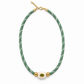 Sage Paracord Olive Crystal Necklace