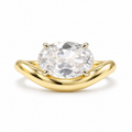 East-West Oval CZ Brass Ring