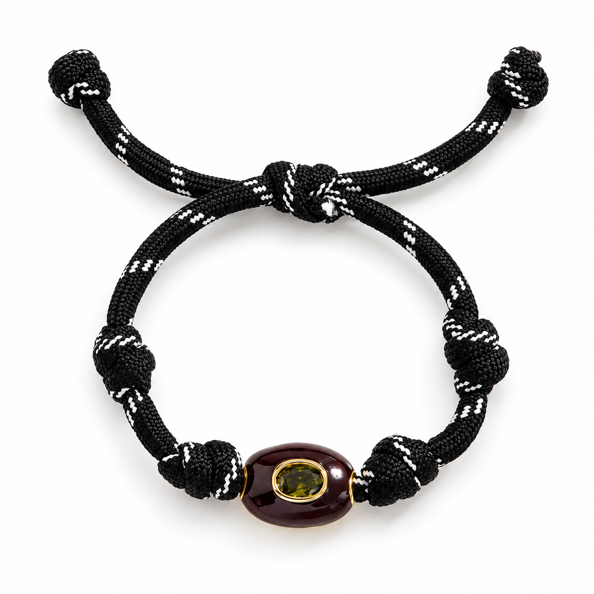 Black & Chocolate Crystal Paracord Bracelet