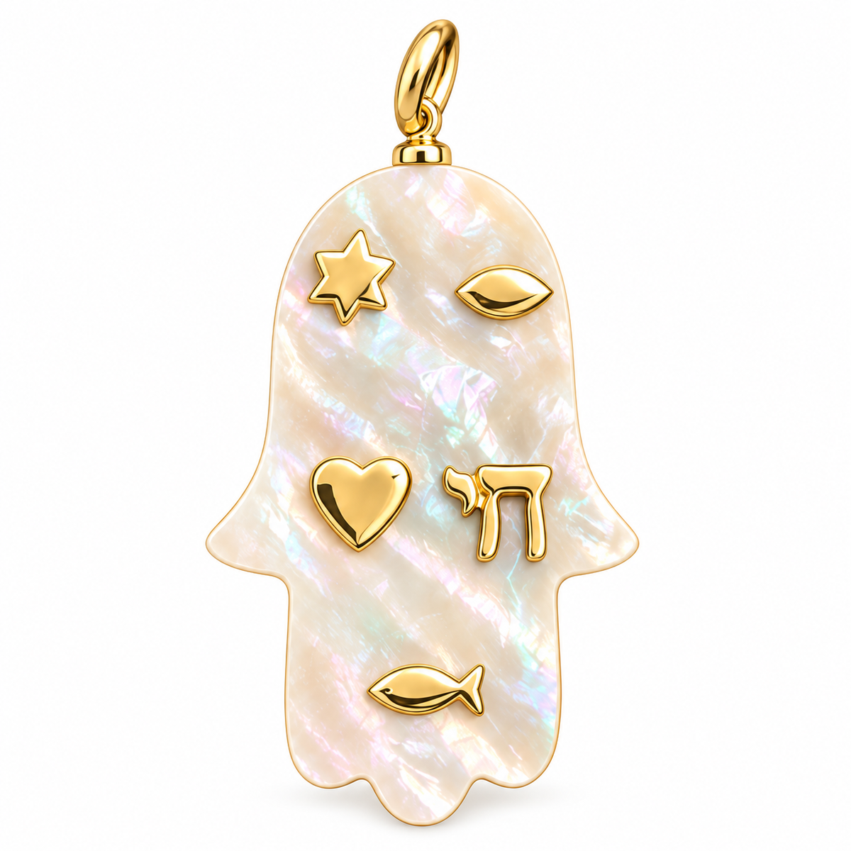 Mother of Pearl Hamsa Pendant