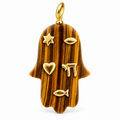 Tiger’s Eye-Style Hamsa Pendant