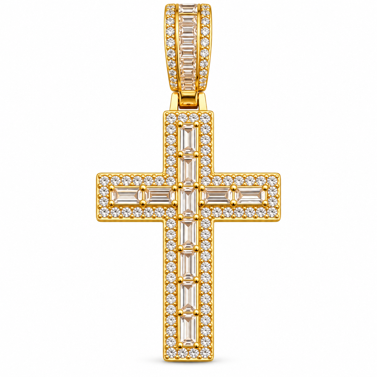 Baguette Crystal Cross Pendant