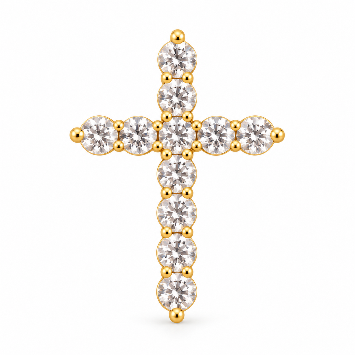 Round Crystal Cross Pendant