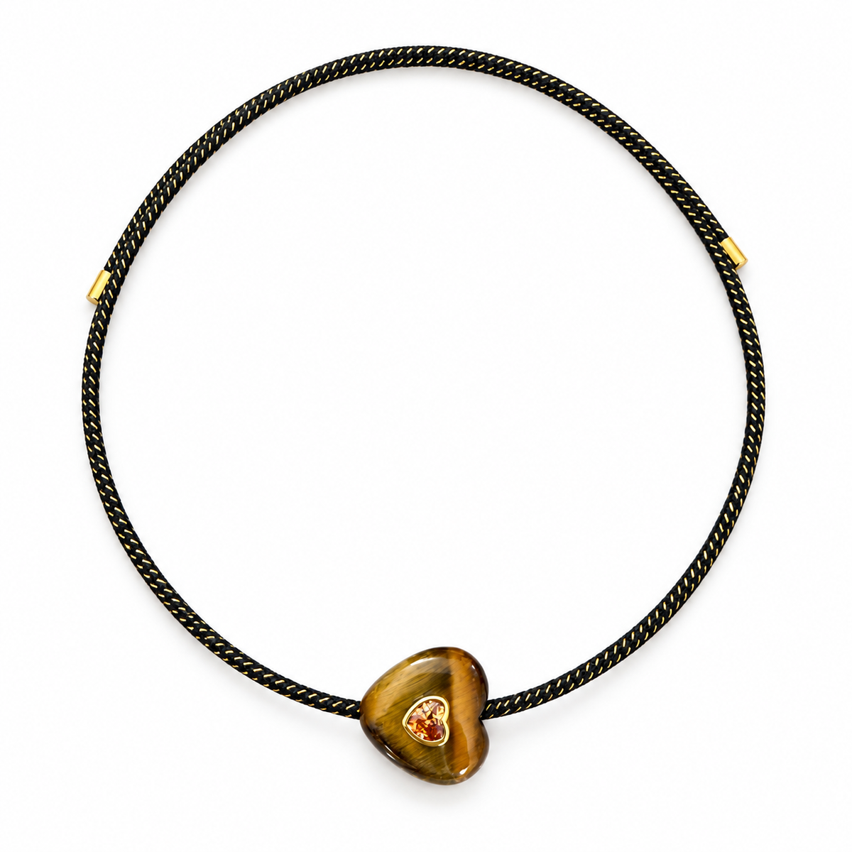 Black & Gold Magnetic Heart Necklace