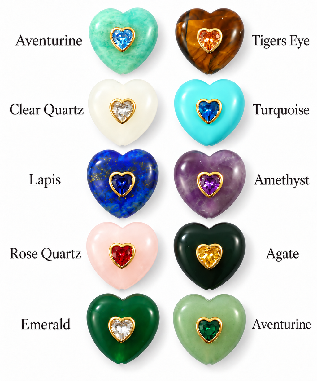 Gold Sparkle Heart Magnetic Necklace
