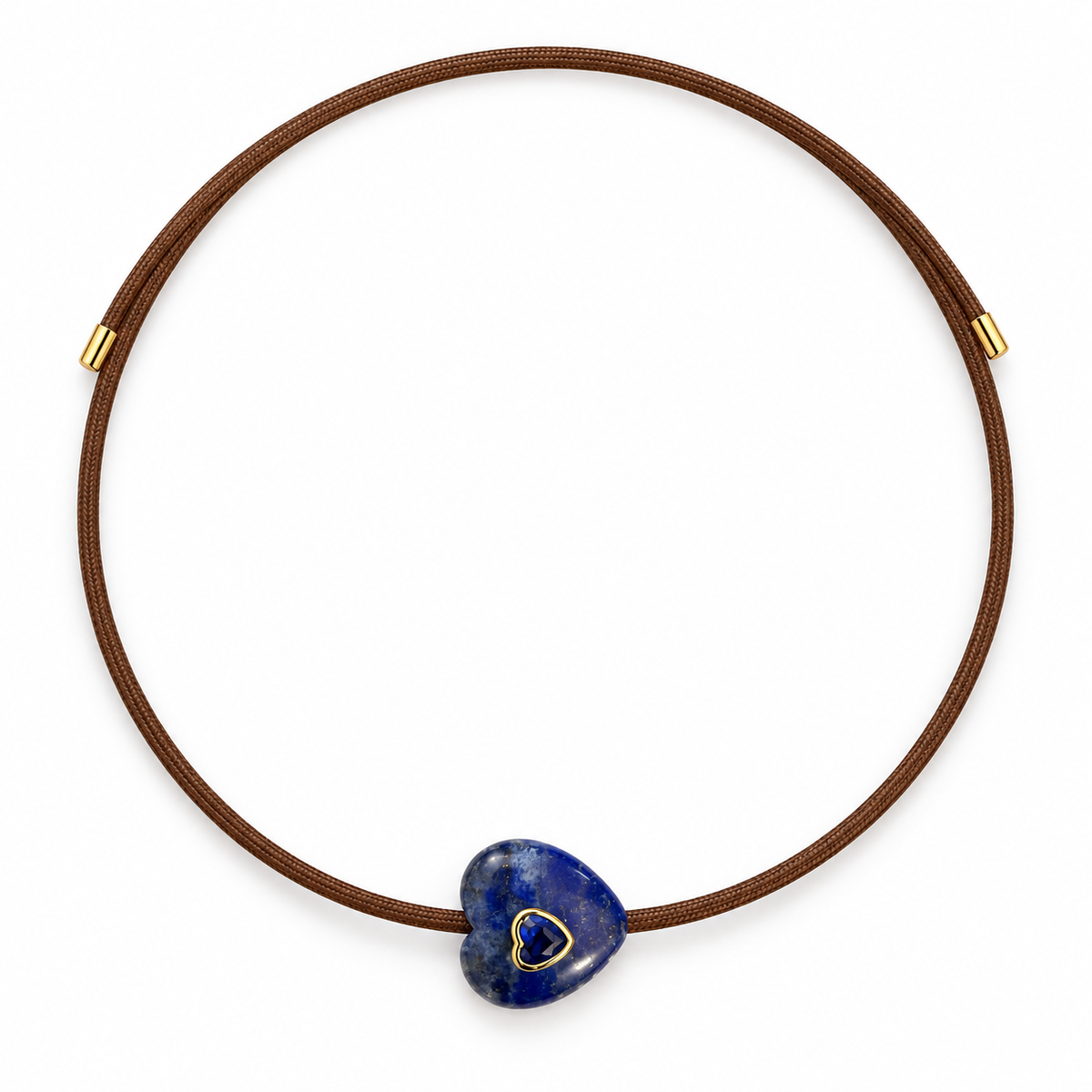 Brown Cord Magnetic Heart Necklace
