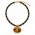 Tiger’s Eye & Champagne Crystal Paracord Necklace