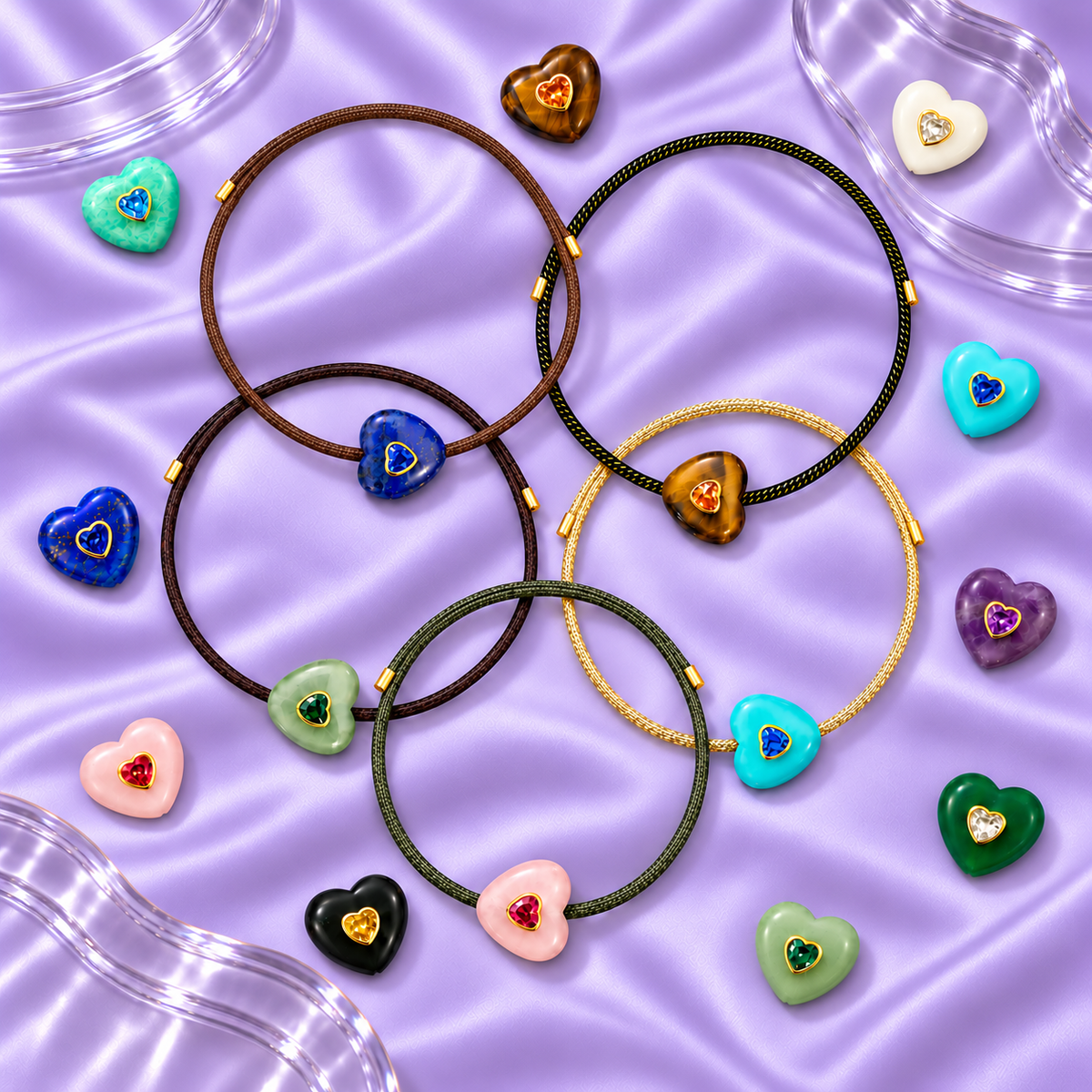 Brown Cord Magnetic Heart Necklace