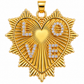 Crystal LOVE Sunburst Heart Pendant