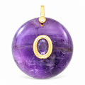 Amethyst Oval Accent Round Pendant