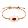 Rose Quartz & Ruby Gemstone Bracelet